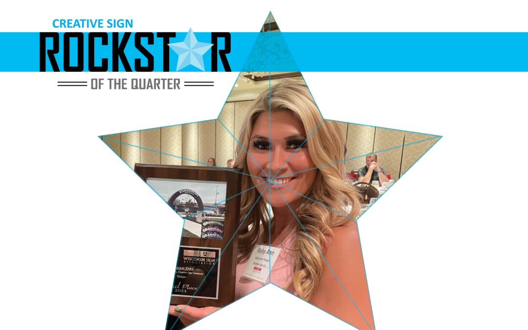 employee recognition, rockstar of the quarter, kelsy hayes, sign sales, senior sign consultant, sign maker, sign company near me